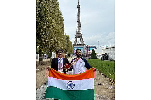 Paris Paralympics 2024: Para Judo player Kapil Parmar poses for photos after winning bronze